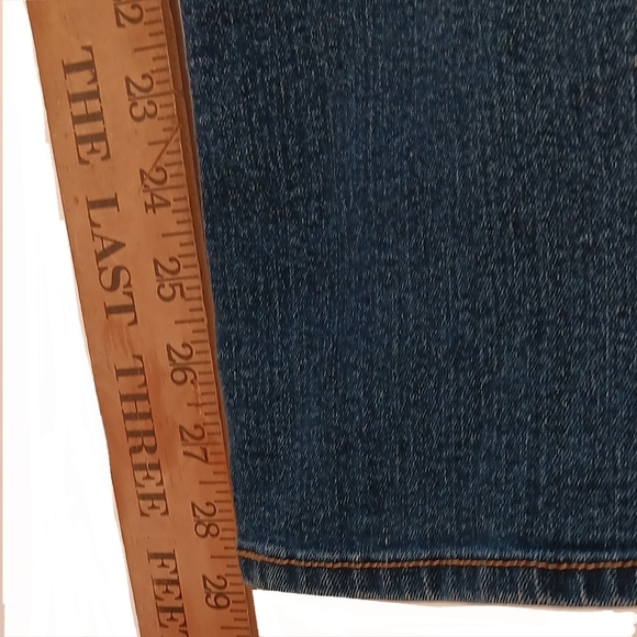 Y2K VTG Levi Signature Curvy Bootcut Jeans Low Rise Wm 10M Dark Wash Solid Blue - Picture 12 of 13